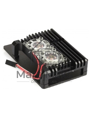Корпус Qumo Aluminum case with double Transparent fans, Raspberry Pi 4, black(RS012)