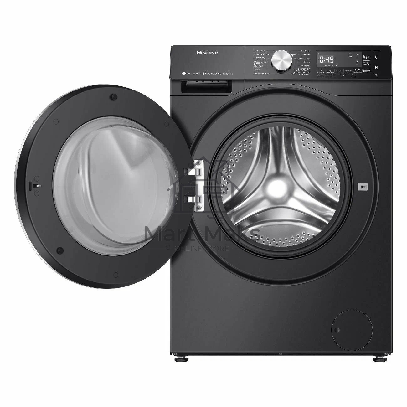 Стирально-сушильная машина Hisense WD5S1045BB черный, загрузка фронтальная 10,5 кг, 1400 об/мин., класс: А