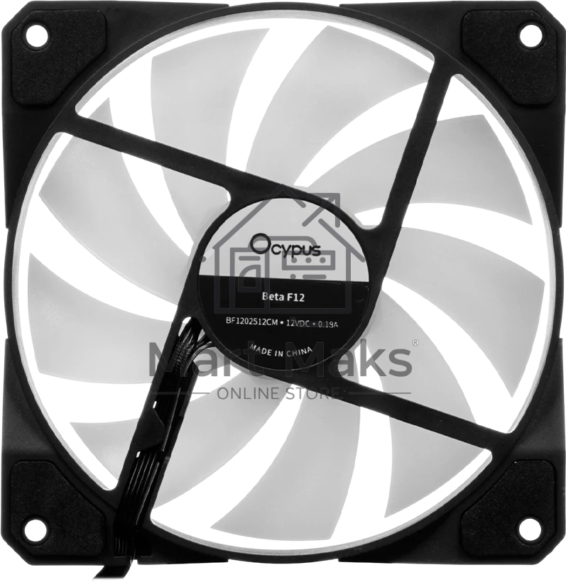 Реверсный вентилятор Fan Ocypus Beta F12 BK ARGB PWM черный