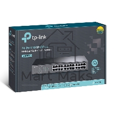 Коммутатор TP-Link TL-SF1024D, 24×100 Мбит/с, неуправляемый