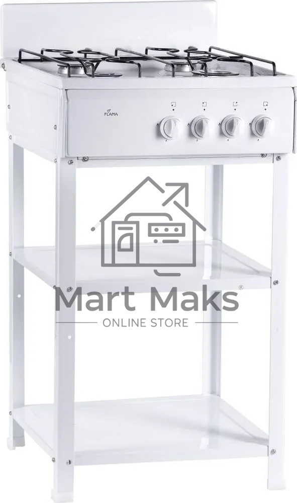 Плита газовая Flama AVG 1402 W белый,щиток, конфорок 4 шт, духовка 50 л, 50 см x 85 см x 58 см