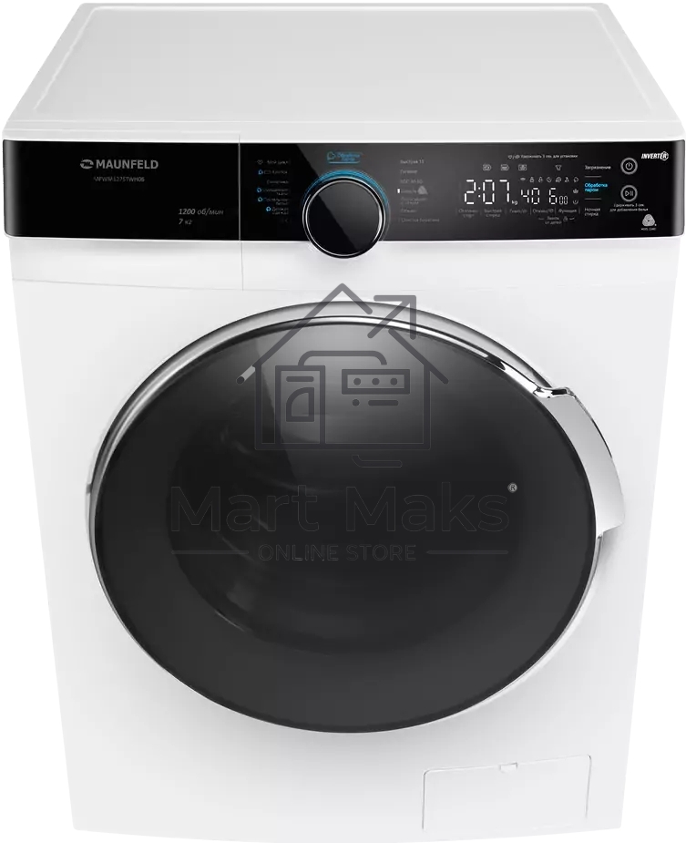 Стиральная машина Maunfeld MFWM127STWH06 белый, загрузка фронтальная 7 кг, 1200 об/мин., класс: А+++