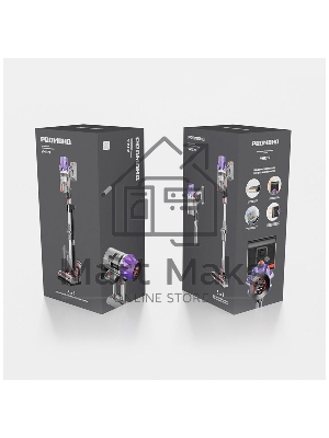 Пылесос вертикальный Redmond VH-1319 серый, питание от аккумулятора, 450 Вт, уборка влажная/сухая, пылесборник 0.6 л (работа от АКБ max 75 мин)