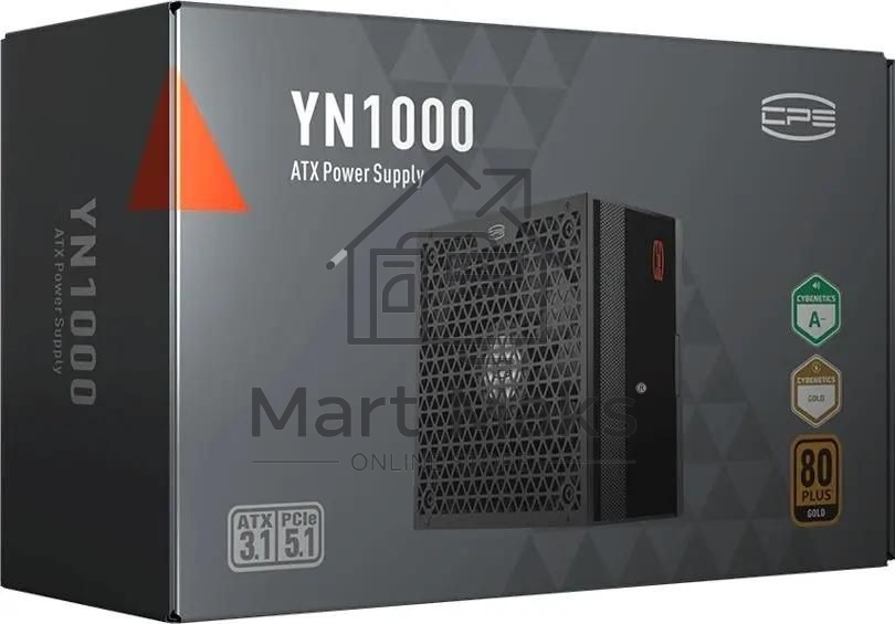 Блок питания PCCooler P5-YN1000-G1F, 1000Вт, 80 PLUS Gold, 135мм, модульный, черный