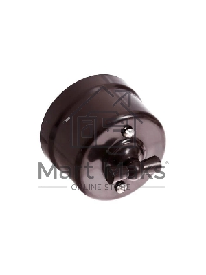 Выключатель проходной поворотный Bironi B1-201-22 1-кл. ОП Лизетта 10А IP20 ретро 4 полож. ABS-пластик коричневый