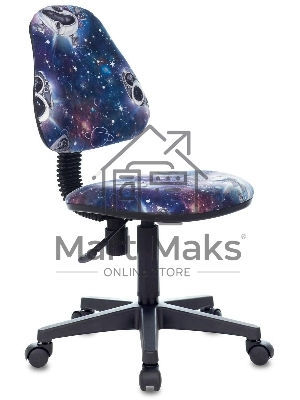 Кресло детское Бюрократ KD-4 синий космопузики крестовина пластик