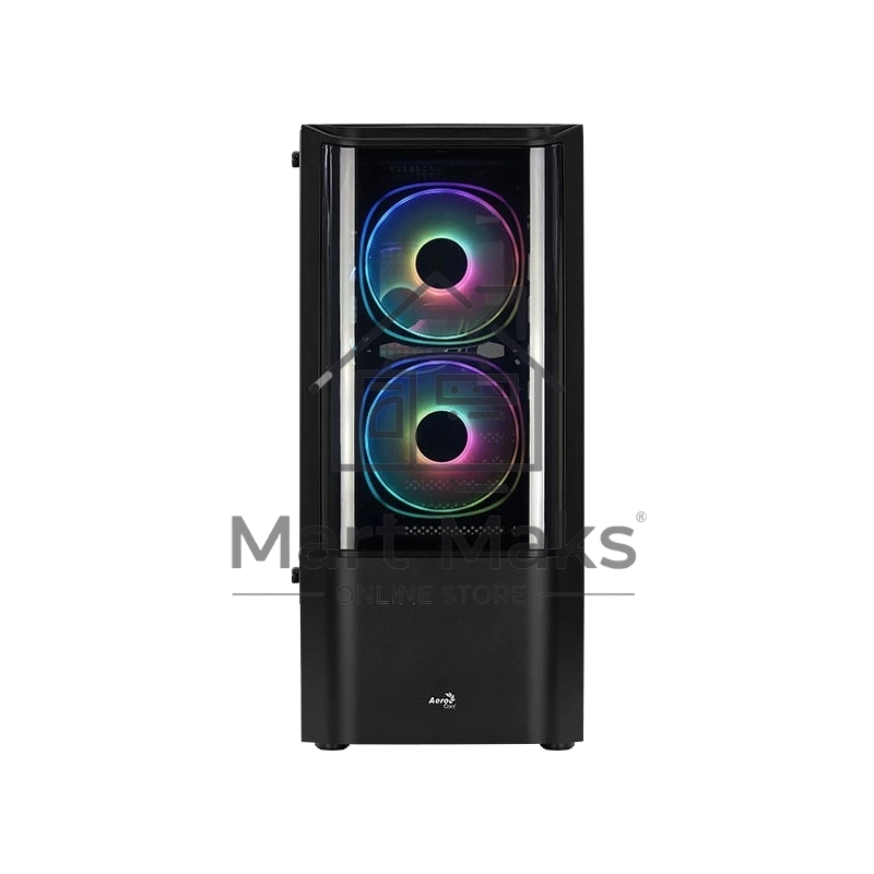 Компьютерный корпус MidTower Aerocool/Formula Quantum-G-BK-v2 черный без Б/п, ATX 3FRGb Fan on front panel