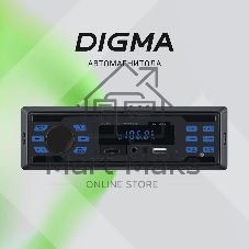 Автомагнитола Digma MCP-225B, 1 DIN, Bluetooth, USB Type-A, AUX