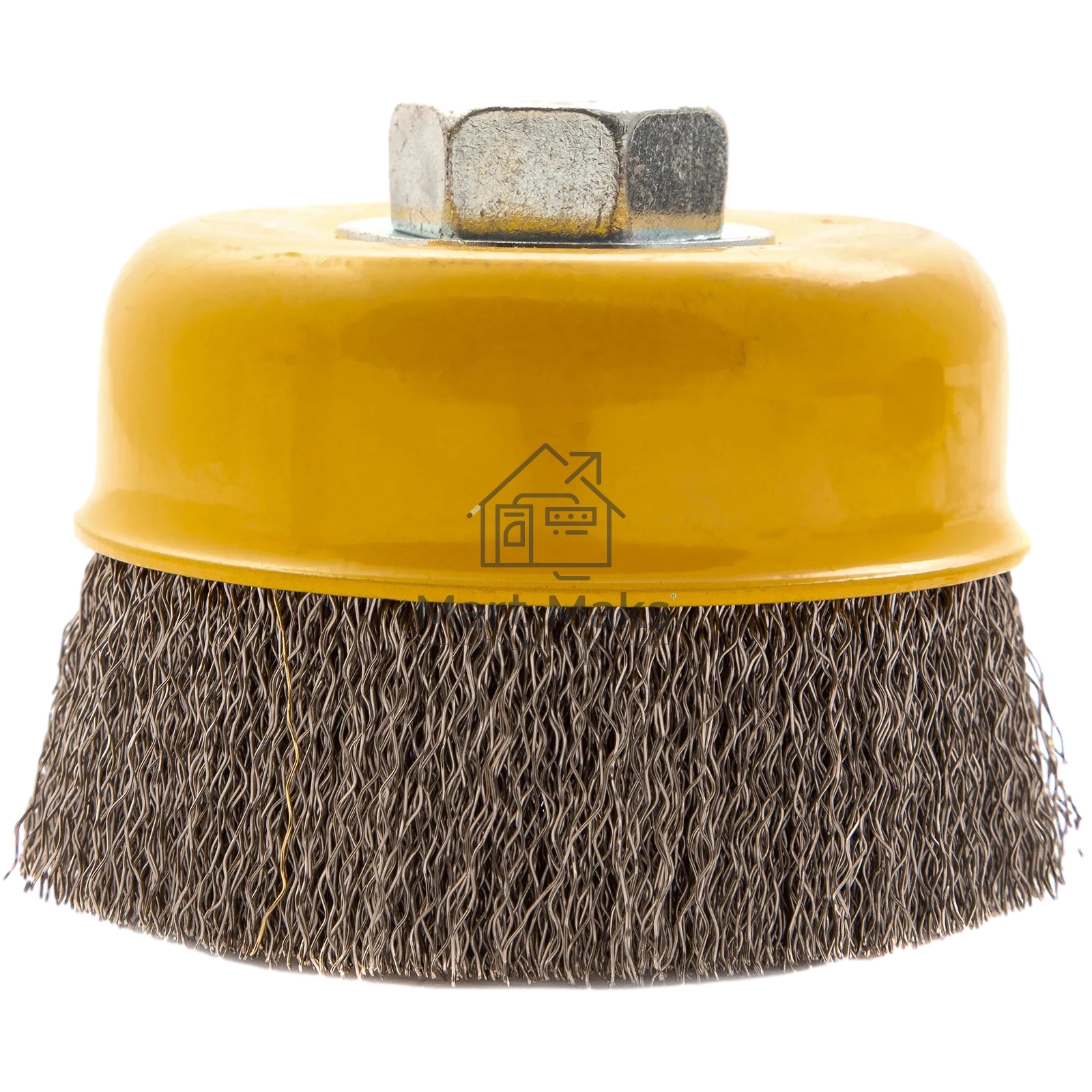 Щетка для УШМ Denzel 100 мм, М14, чашка, витая нержавеющая проволока 0,3 мм