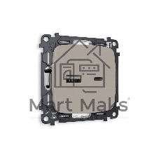 Комплект механизма розетки OMEGA Серо-бежевый матовый 2USB A+C 20W (быстрая зарядка) QUANT (OP3710, VM177) MO371010 Комплект механизма розетки OMEGA Серо-бежевый матовый 2USB A+C 20W (быстрая зарядка) QUANT (OP3710, VM177) MO371010