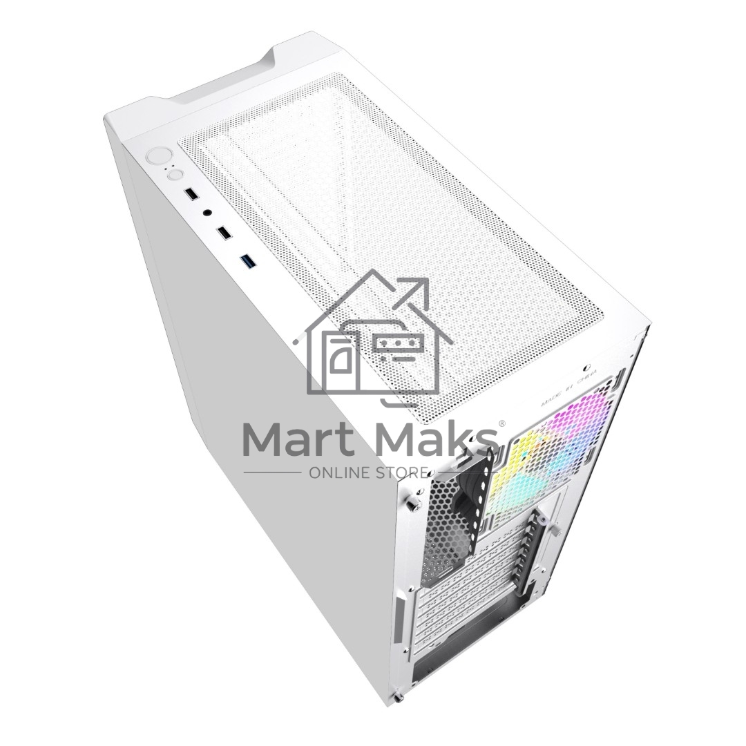 Компьютерный корпус Powercase Mistral Evo White, Tempered Glass, 1x 120mm PWM ARGB fan + ARGB Strip + 3x 120mm PWM non LED fan, белый, ATX (CMIEW-F4S)