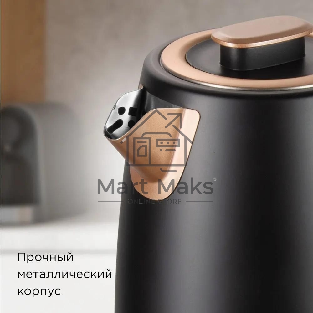 Чайник электрический Redmond KM240 1.7л. 2200Вт черный/бронзовый