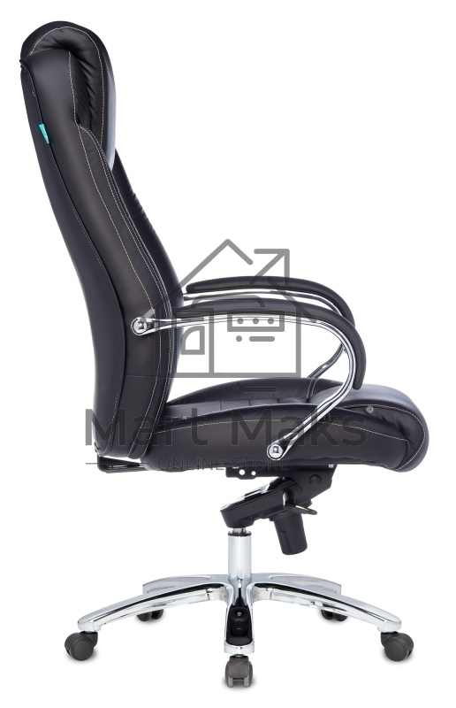 Кресло руководителя Бюрократ T-9923SL/BLACK черный, кожа, крестовина хром