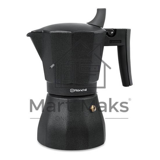 Кофеварка гейзерная Rondell Kafferro RD-499 (BK) черный, 0,3 л.