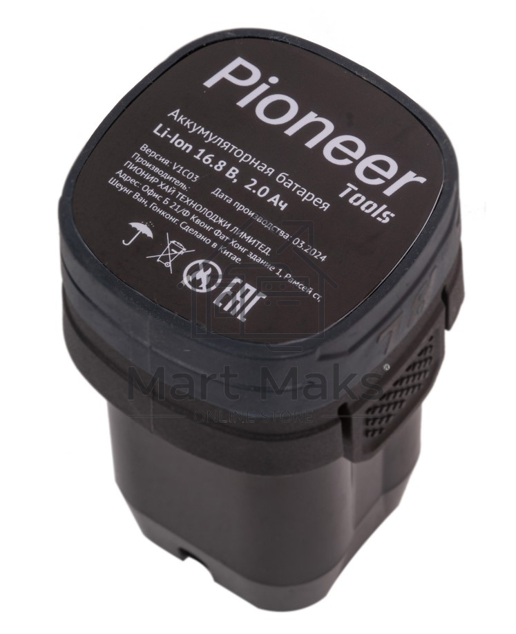 Дрель-шуруповерт Pioneer CD-E1602BL-01, Аккумуляторная, 16,8В, 2 АКБ, Кейс