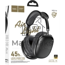Беспроводные/проводные наушники Hoco W35 Air черный, полноразмерные, Bluetooth + проводной, до 45 ч.