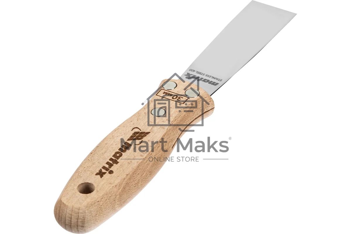 Шпательная лопатка Matrix из нержавеющей стали, 30 мм, буковая рукоятка, EFP 85608