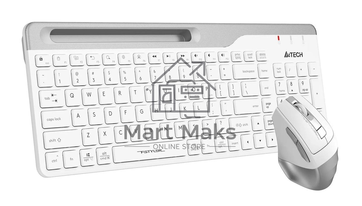 Комплект клавиатура + мышь A4Tech Fstyler FB2535C клав:белый/серый мышь:белый/серый USB беспроводная Bluetooth/Радио slim