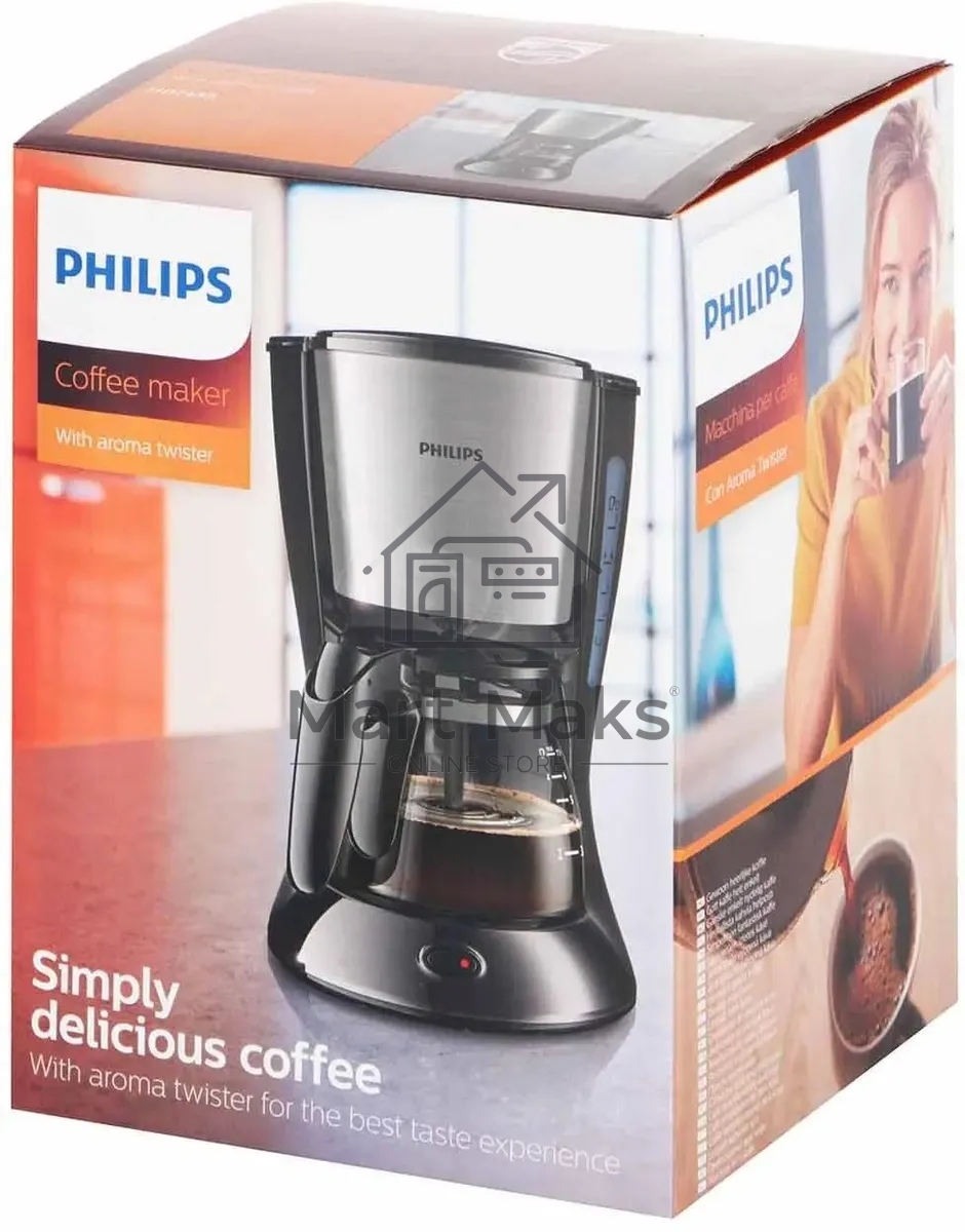 Кофеварка капельная Philips HD7435/20 серебристый/черный, молотый, 0.6 л, 700 Вт