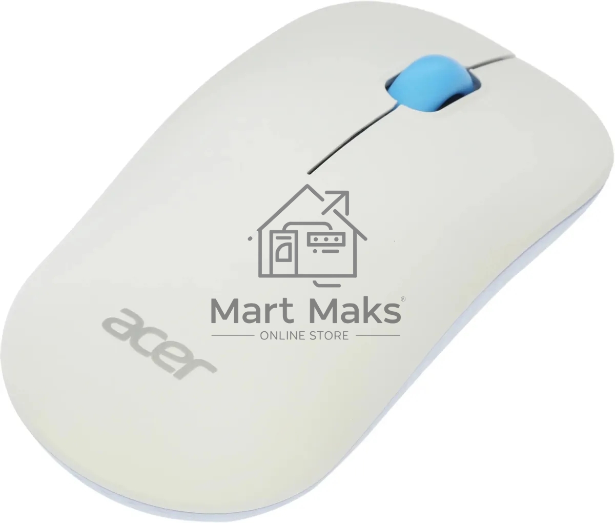 Мышь беспроводная Acer OMR205 белый/голубой, 1200 dpi, радиоканал, USB, кнопки - 3