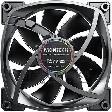 Вентилятор для корпуса Montech AX120 ARGB 120х120x25 черный 4-pin 27дБ (упак.:3шт) (AX120 PWM BLACK 3 IN 1) Ret