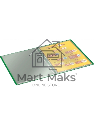 Папка с 40 прозрачными вкладками Silwerhof Eco A4, пластик, 0.5мм, зеленый