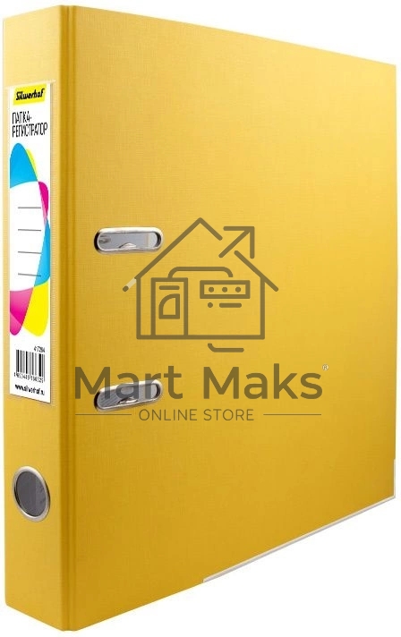 Папка-регистратор Silwerhof 2013374 A4 50мм, ПВХ/бумага желтый, металлическая окантовка, сборная (упаковка: 2шт)