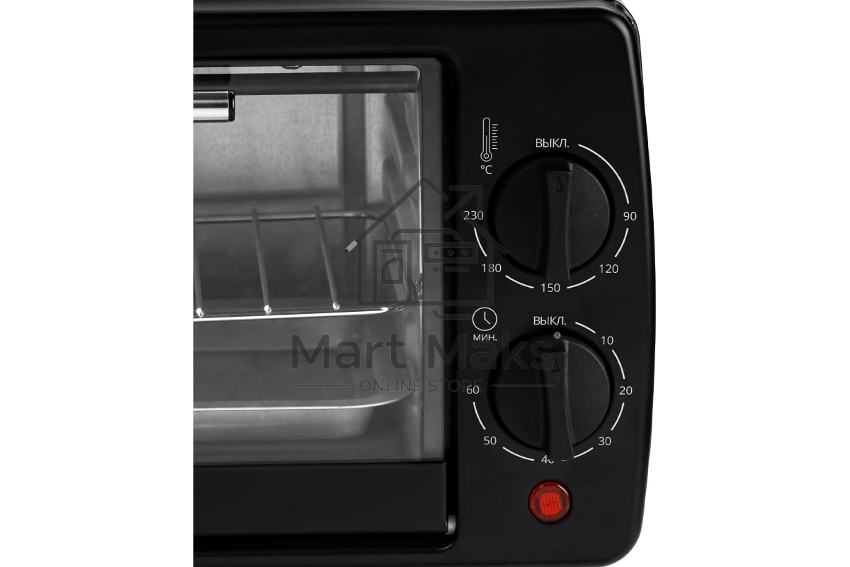 Мини-печь Galaxy Line GL 2625, черный, 8 л, 1000 Вт, таймер на 60 минут, индикатор работы, автоотключение