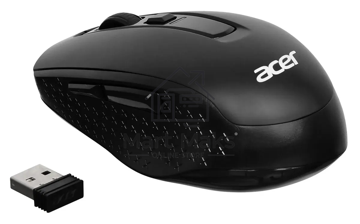 Мышь беспроводная Acer OMR060 черный, 1600 dpi, радиоканал, USB, кнопки - 6