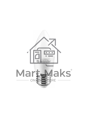 Лампа светодиодная Defender C37-8W-830-E27 свеча, 3000 К, теплый белый, 1 шт.