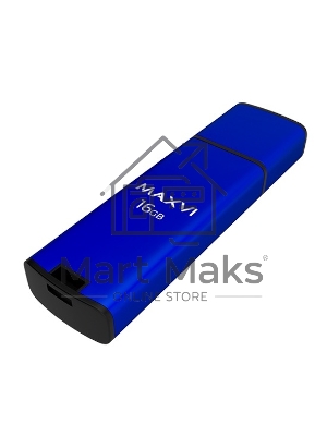 Флешка USB Maxvi MP2 blue (FD16GbUSB20C10MP2), 16Gb, USB 2.0, R/W 15/5, синий/черный