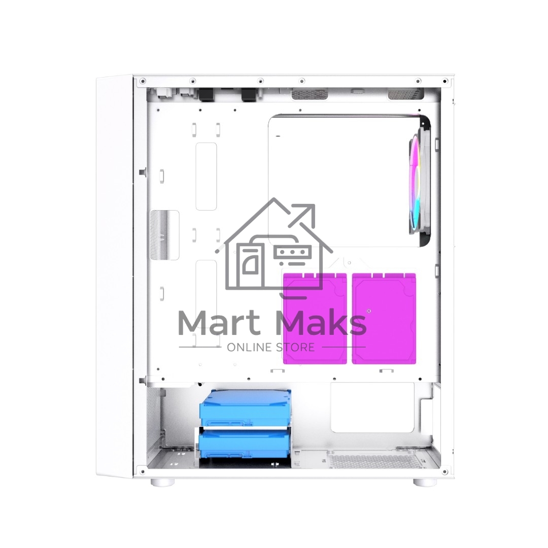 Компьютерный корпус Powercase Mistral Evo White, Tempered Glass, 1x 120mm PWM ARGB fan + ARGB Strip + 3x 120mm PWM non LED fan, белый, ATX (CMIEW-F4S)