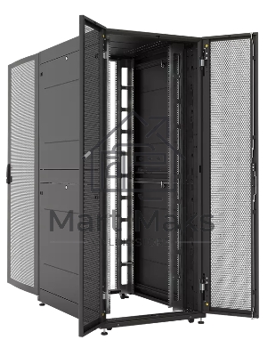 Шкаф серверный ПРОФ напольный 42U (800 1000) двери двойные перф. 2 шт., черный, в сборе