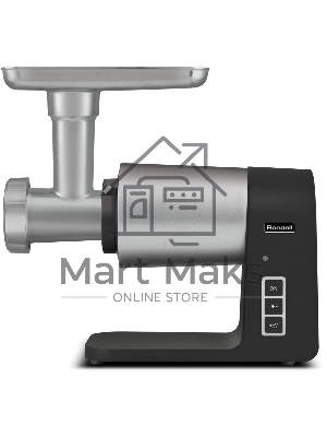 Мясорубка электрическая Rondell 1451-RE-01 серебристый/черный, 2300 Вт, 2.0 кг/мин, реверс, защита от перегрузки, металлический лоток, насадки - 5