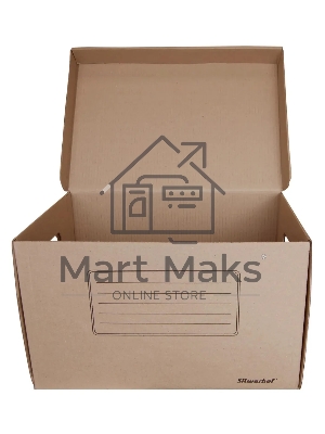 Короб архивный откидная крышка Silwerhof ОК-18 микрогофрокартон 480x325x295мм коричневый