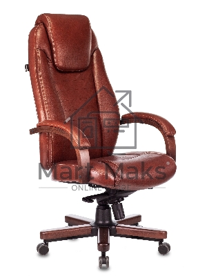 Кресло руководителя Бюрократ T-9923WALNUT светло-коричневый Leather Eichel, кожа, крестовина металл/дерево