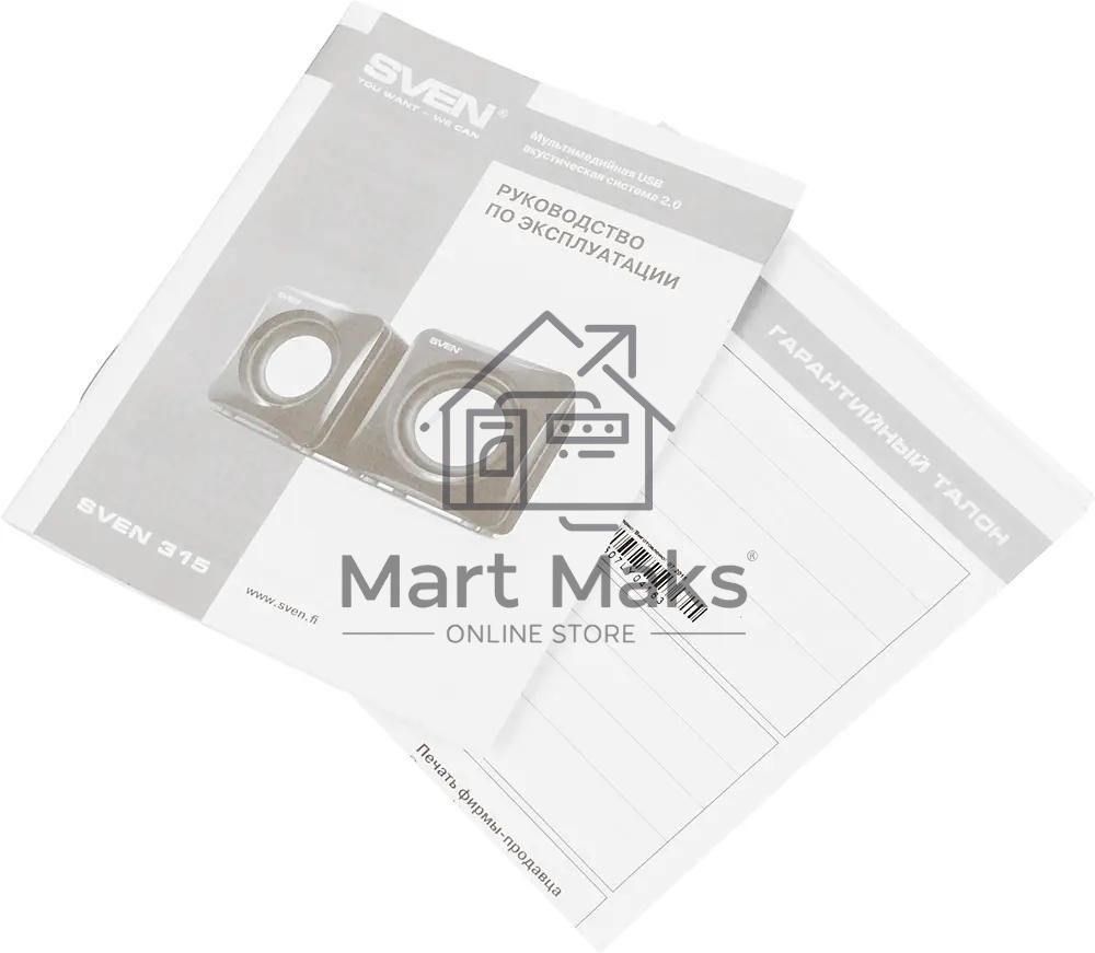 Акустическая система SVEN 315 2.0 черный 5Вт