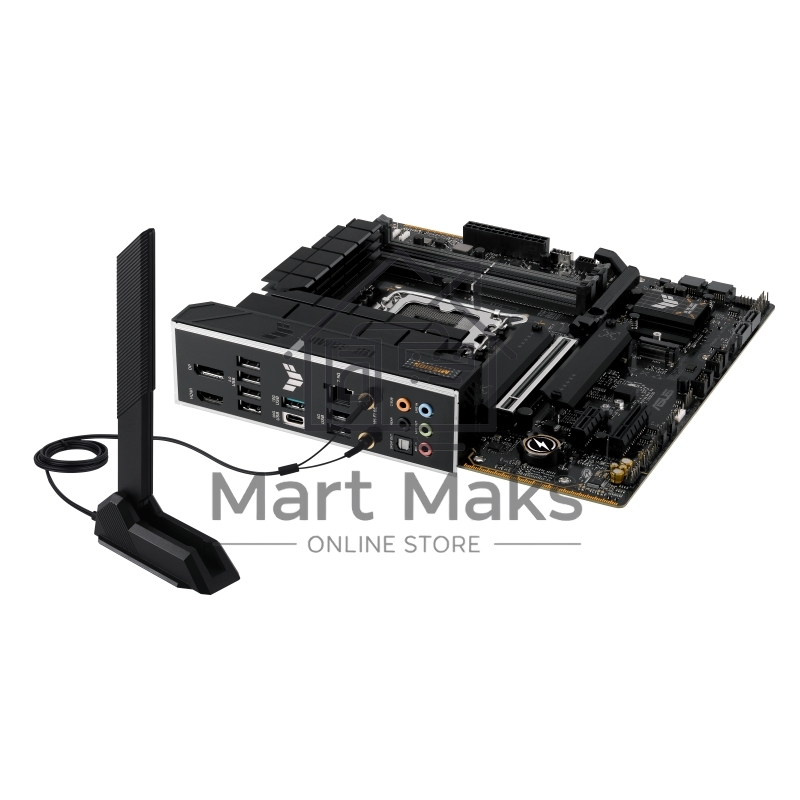 Материнская плата ASUS TUF GAMING B760M-PLUS WIFI II, LGA 1700, Intel B760, 4xDDR5, 4xSATA, 3xM.2, 1xPCIe 5.0 x16, 1xPCIe x4, 1xUSB-A 3.2 Gen 2, 2xUSB-A 3.2 Gen 1, 4xUSB 2.0, 1xUSB-C 3.2 Gen 2x2, 1x2.5Gb LAN, 5x3.5 мм, 7.1, Wi-Fi 6E, Bluetooth 5.3, mATX