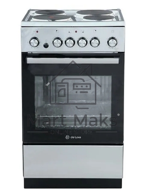 Плита электрическая De Luxe 5004.16э 010 серебристый, конфорок 4 шт, духовка 46 л, гриль, 50 см x 85 см x 50 см