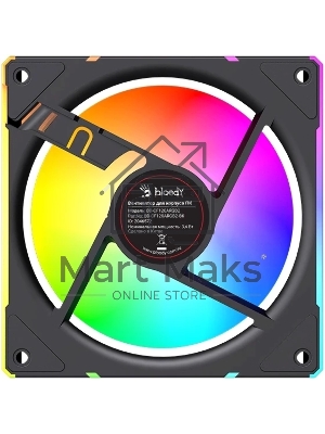 Вентилятор для корпуса Bloody BD-CF120ARGB2 ARGB черный, 120 мм, 1600 об/мин, 26 дБ, 4 pin