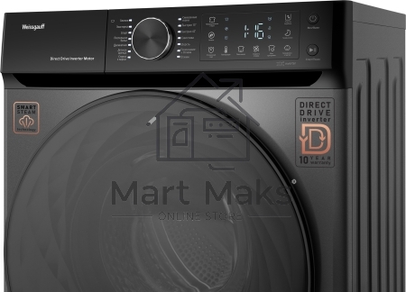 Стиральная машина Weissgauff WM 59411 Direct Drive Inverter Steam Deep Grey серая, загрузка фронтальная 11кг, 1400 об/мин., класс: A+++