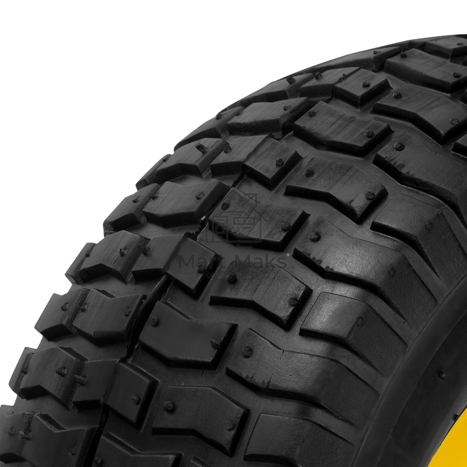 Колесо пневматическое Denzel 15/6.00-6, D 370 мм, подш. внут. диам. 16 мм, длина оси 100 мм