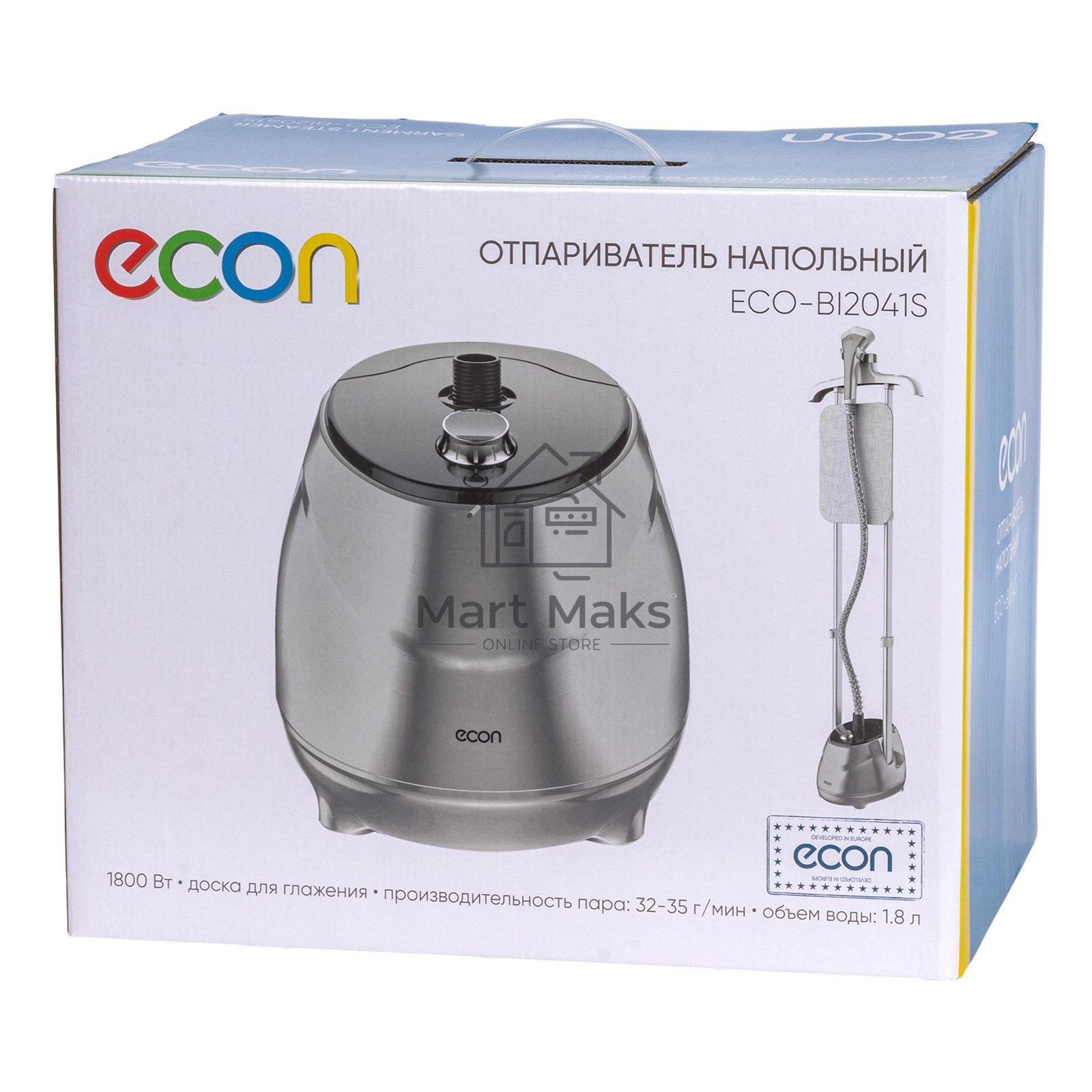 Отпариватель Econ ECO-BI2041S серый, 1800 Вт, 35 г/мин, 1800 мл