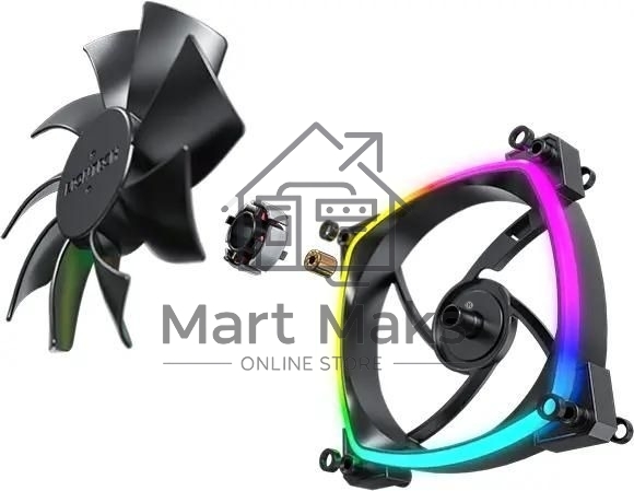 Вентилятор для корпуса Montech AX120 ARGB 120х120x25 черный 4-pin 27дБ (упак.:3шт) (AX120 PWM BLACK 3 IN 1) Ret