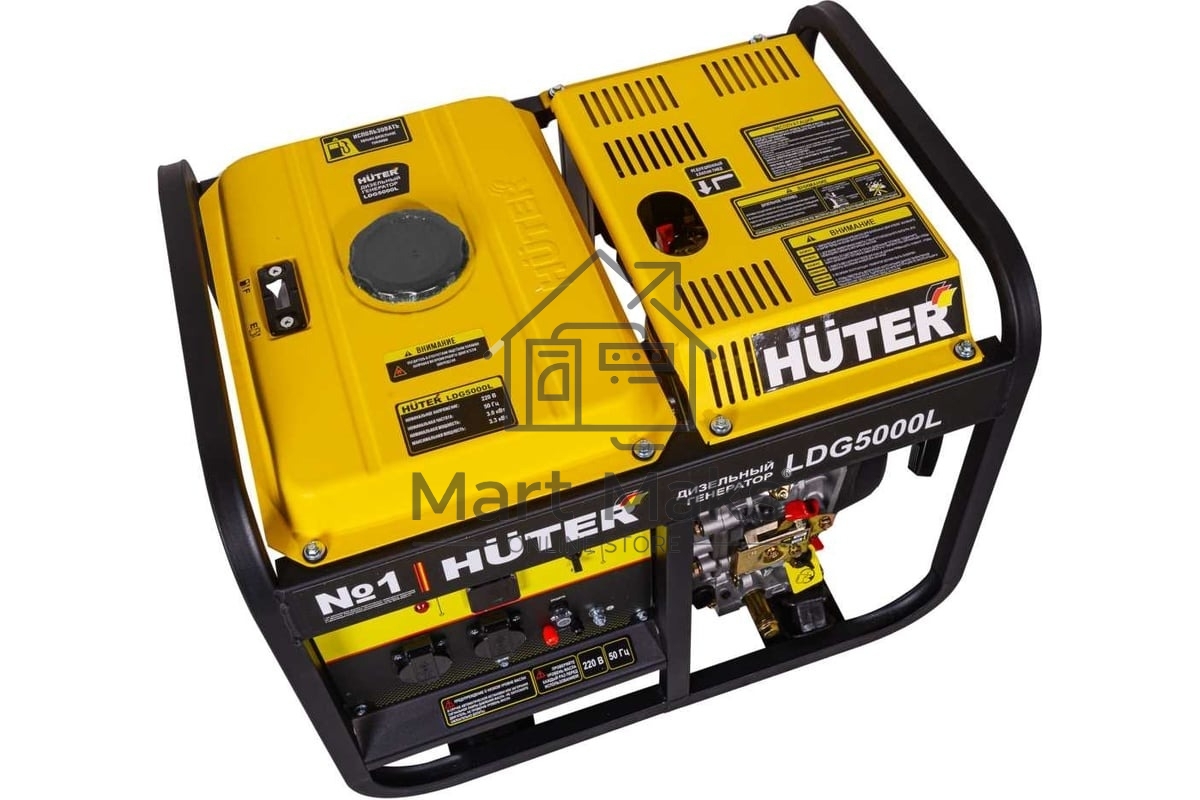 Электрогенератор дизельный Huter LDG 5000L, 3.3 кВт, 82 дБ, 68.7 кг