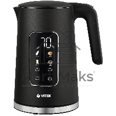 Чайник электрический Vitek VT-1162, 1.7л, 2200Вт, черный, корпус: металл/пластик