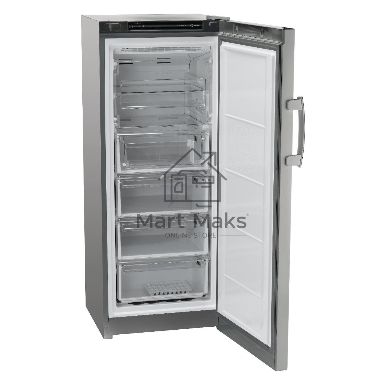 Морозильная камера Indesit DFZ 4150 G, серебристый, 204л, 6 ящиков