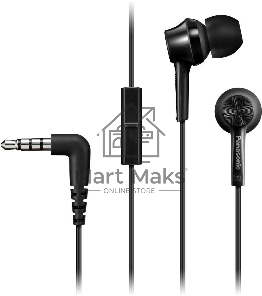 Наушники Panasonic RP-TCM115GCK внутриканальные 10-24000Гц 1.2м 3.5мм 98дБ микрофон черные