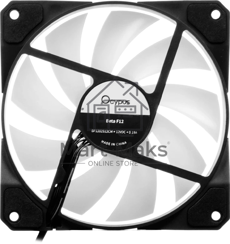 Реверсный вентилятор Fan Ocypus Beta F12 BK ARGB REVERSE BLADE PWM черный