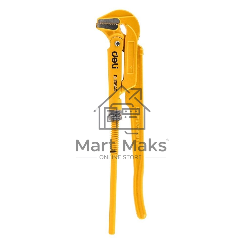 Трубный рычажный ключ №1 с прямыми губками Deli DL105140 315мм, раскрытие губок 0-40мм, сталь Cr-V